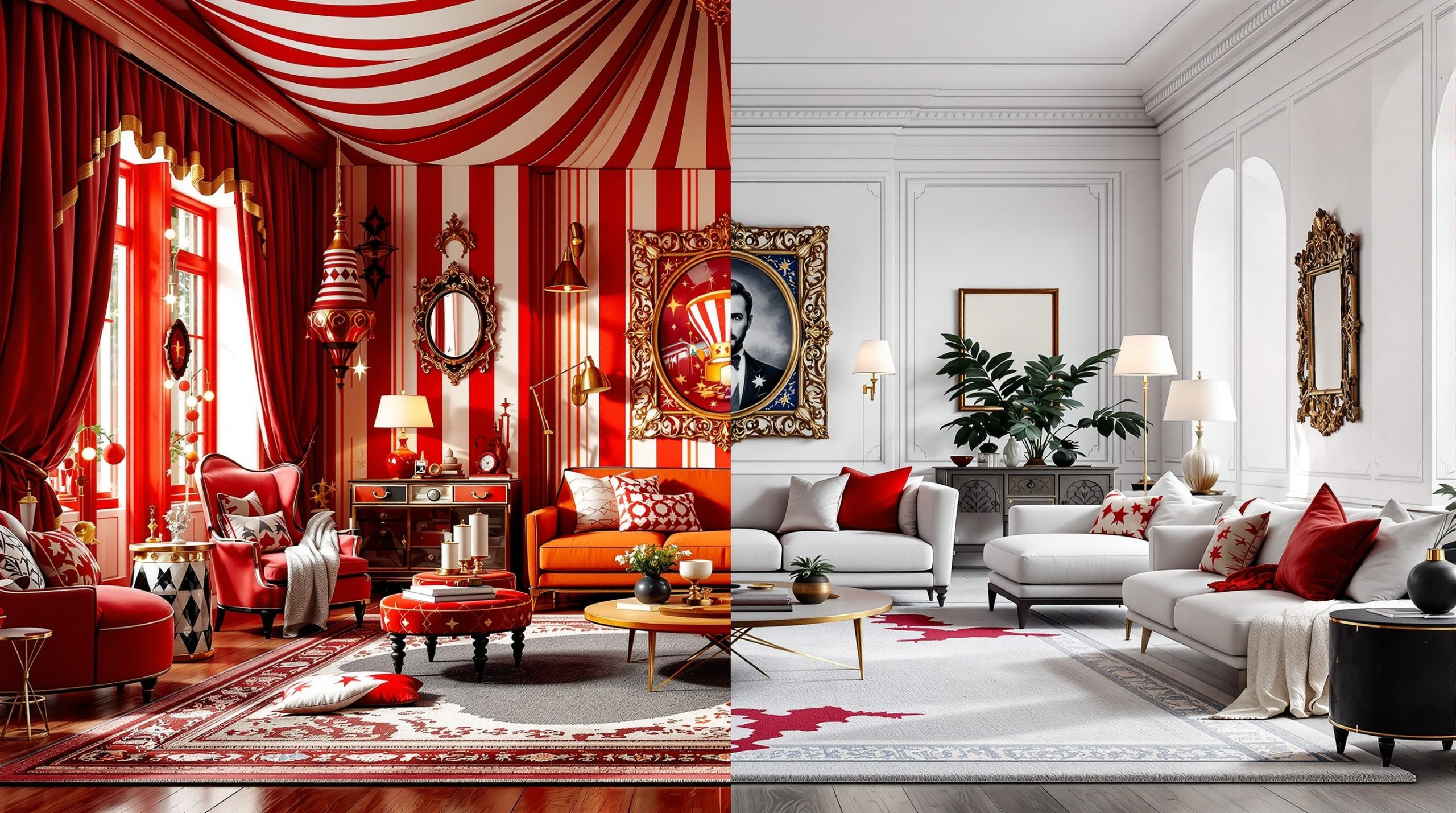 Vilde boligtrender 2024: Rød magi og cirkus-hysteri