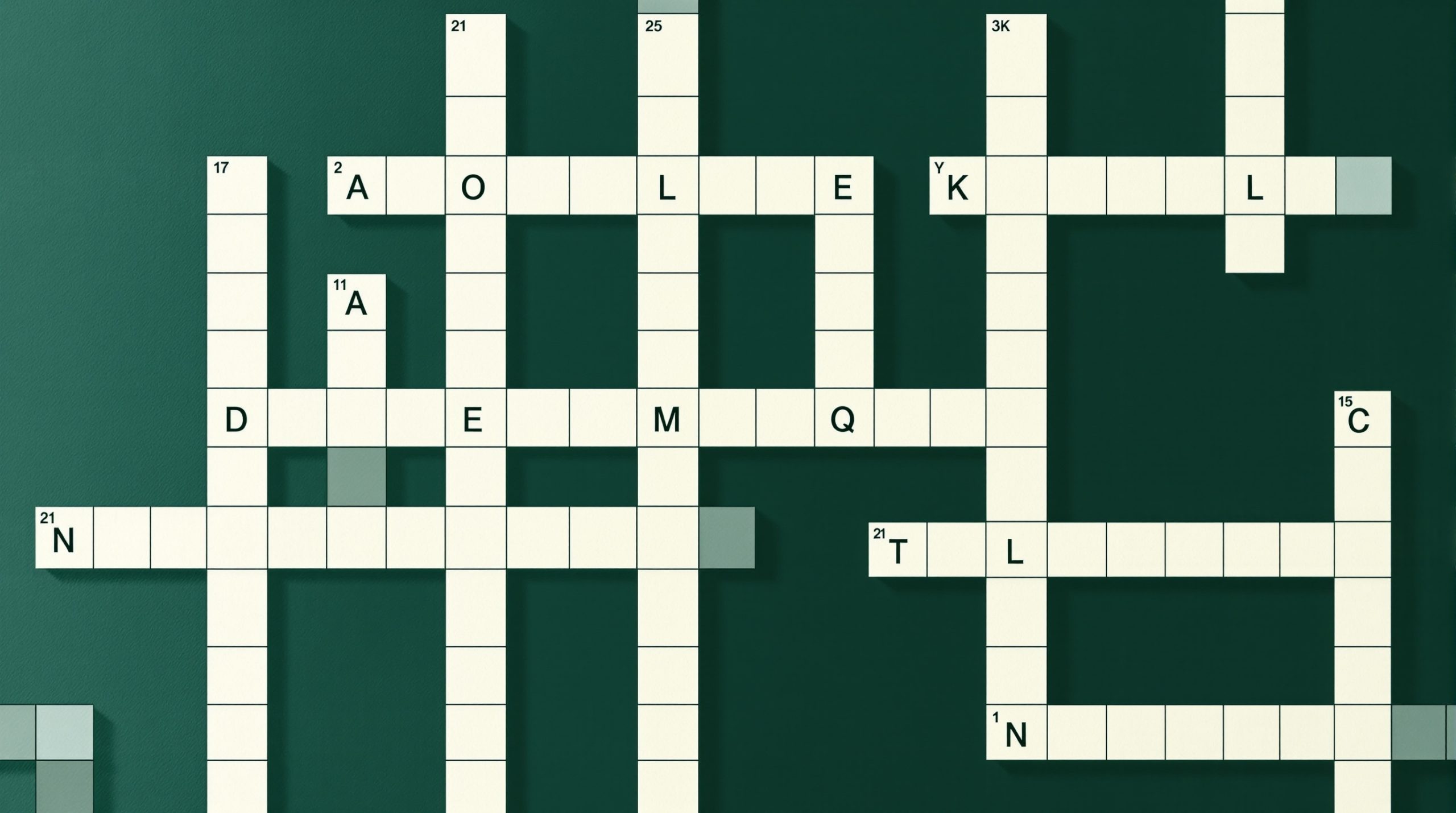 nedbrydes i krydsord