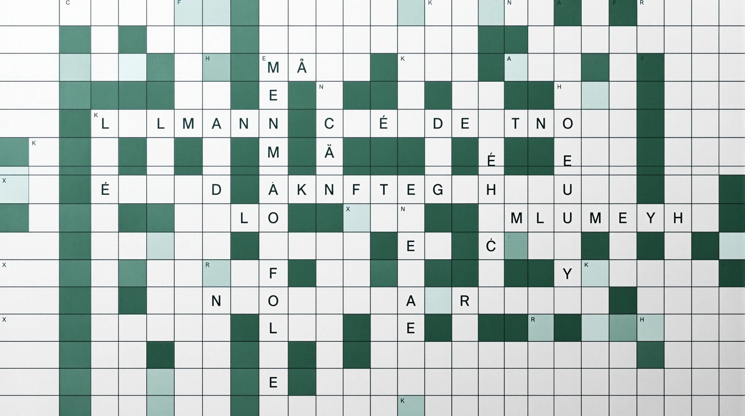 særpræget i krydsord