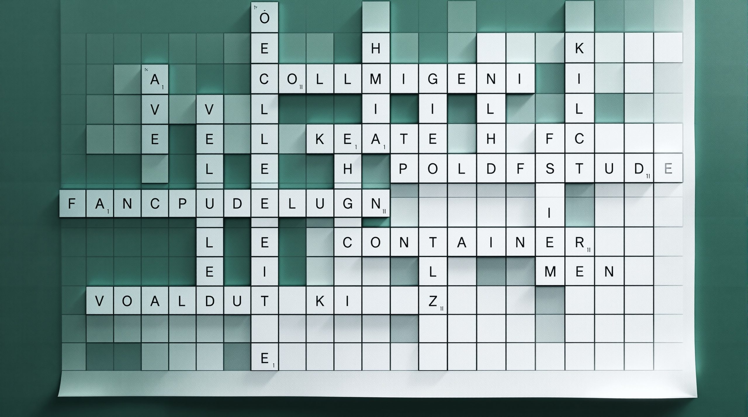 beholdere i krydsord