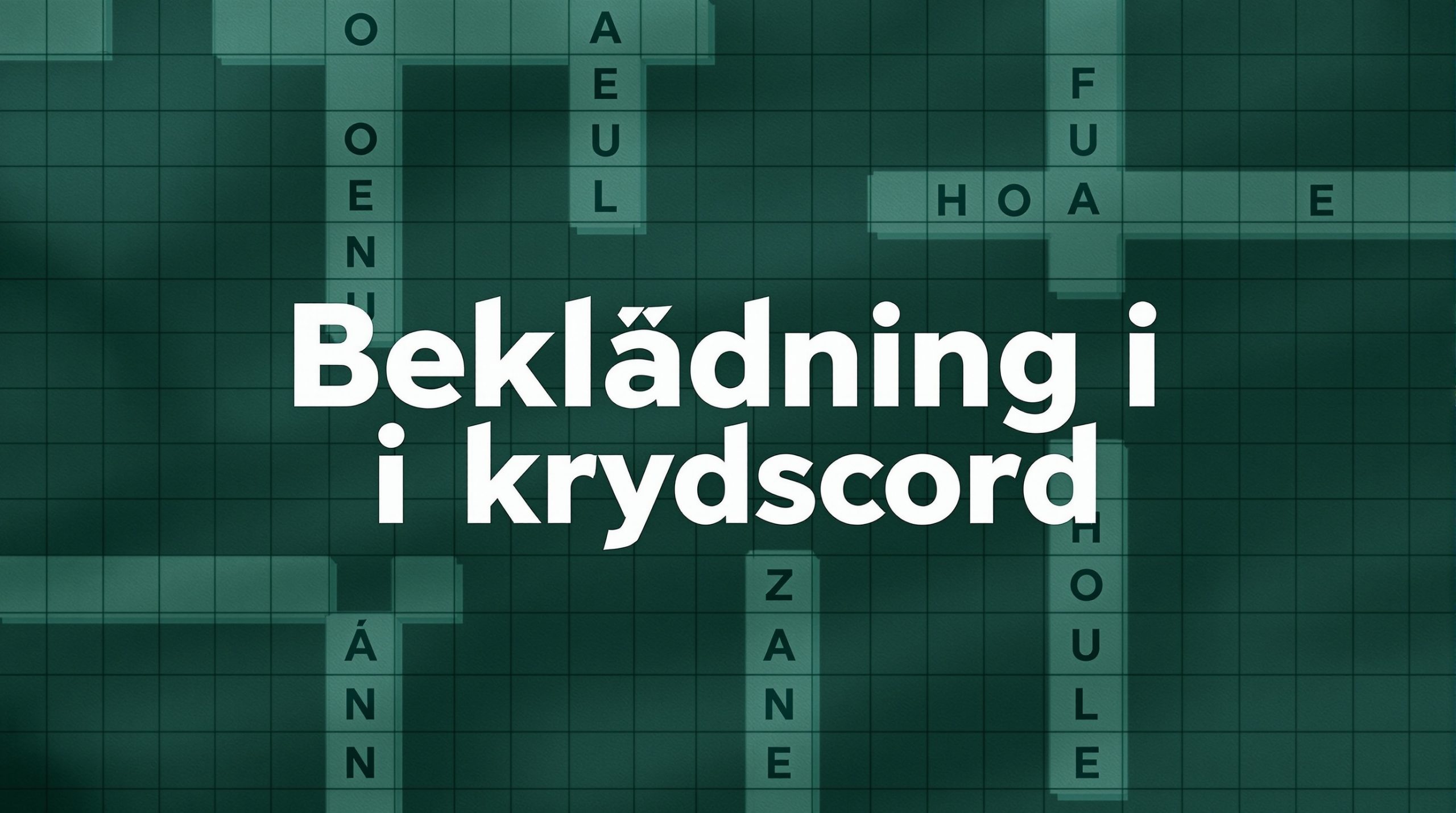 beklædning i krydsord