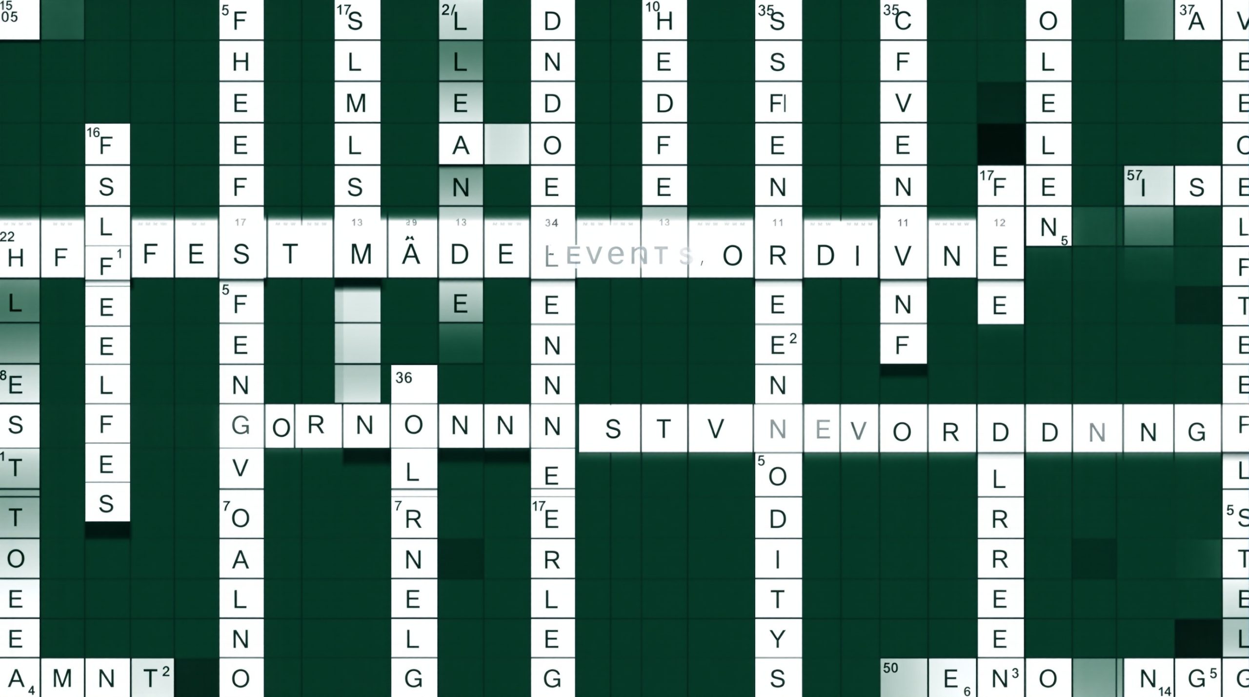 arrangement i krydsord