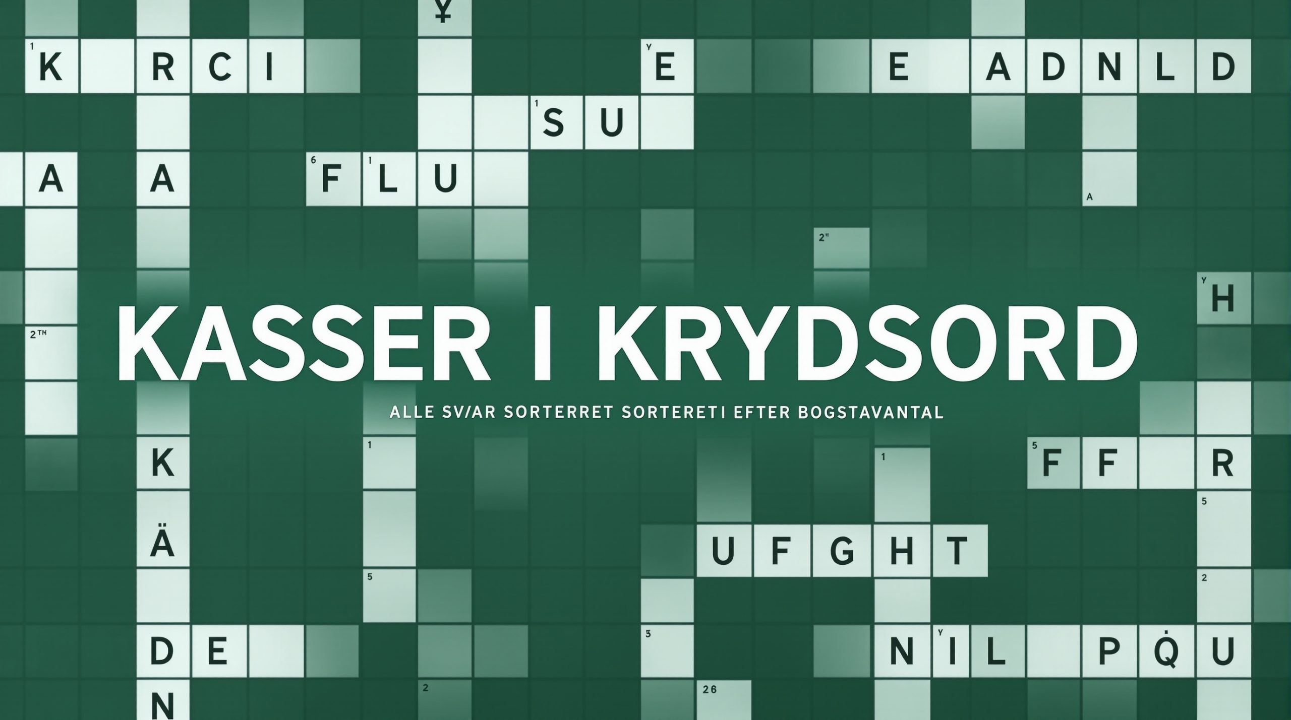 kasser i krydsord