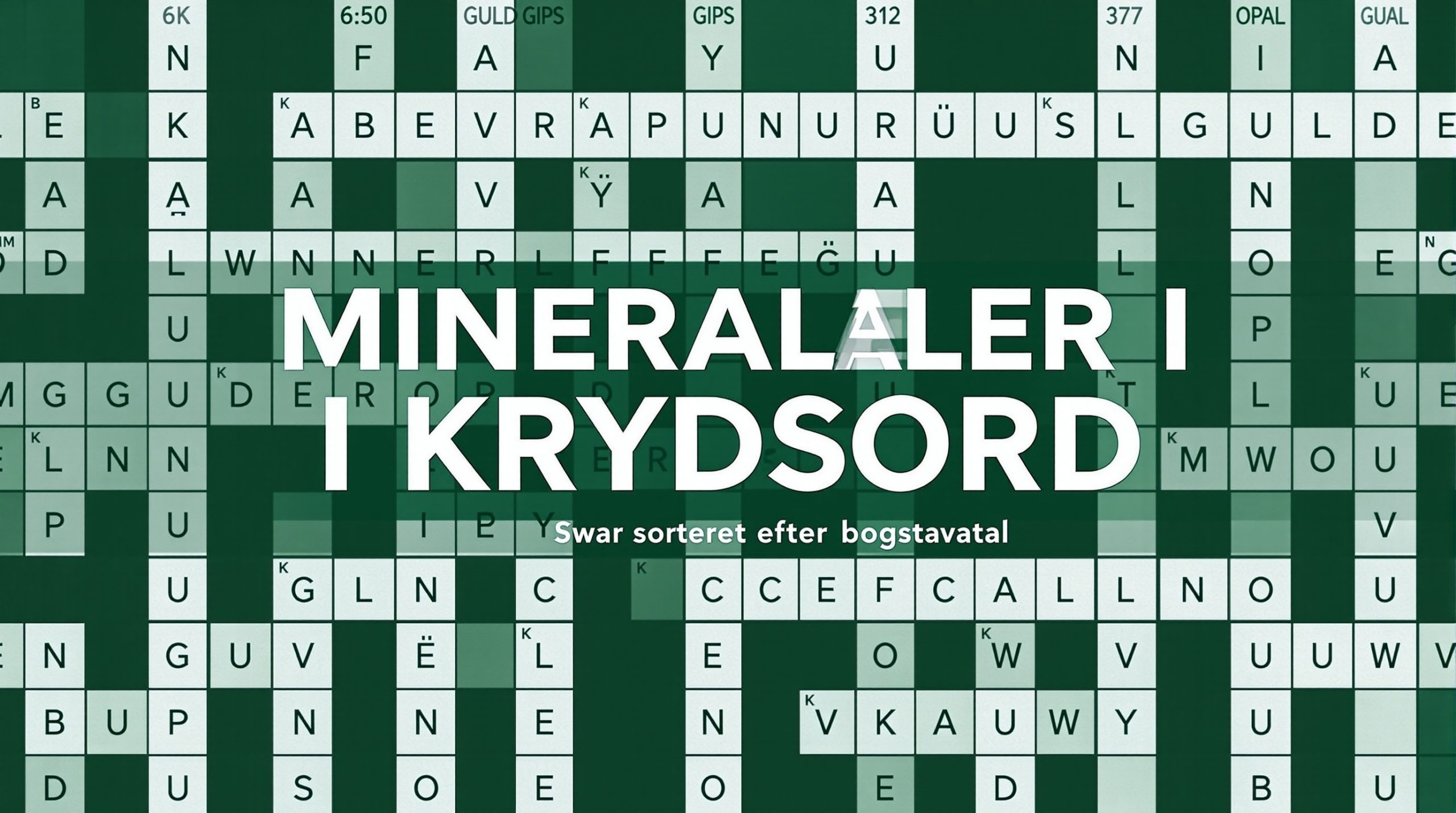 mineraler i krydsord