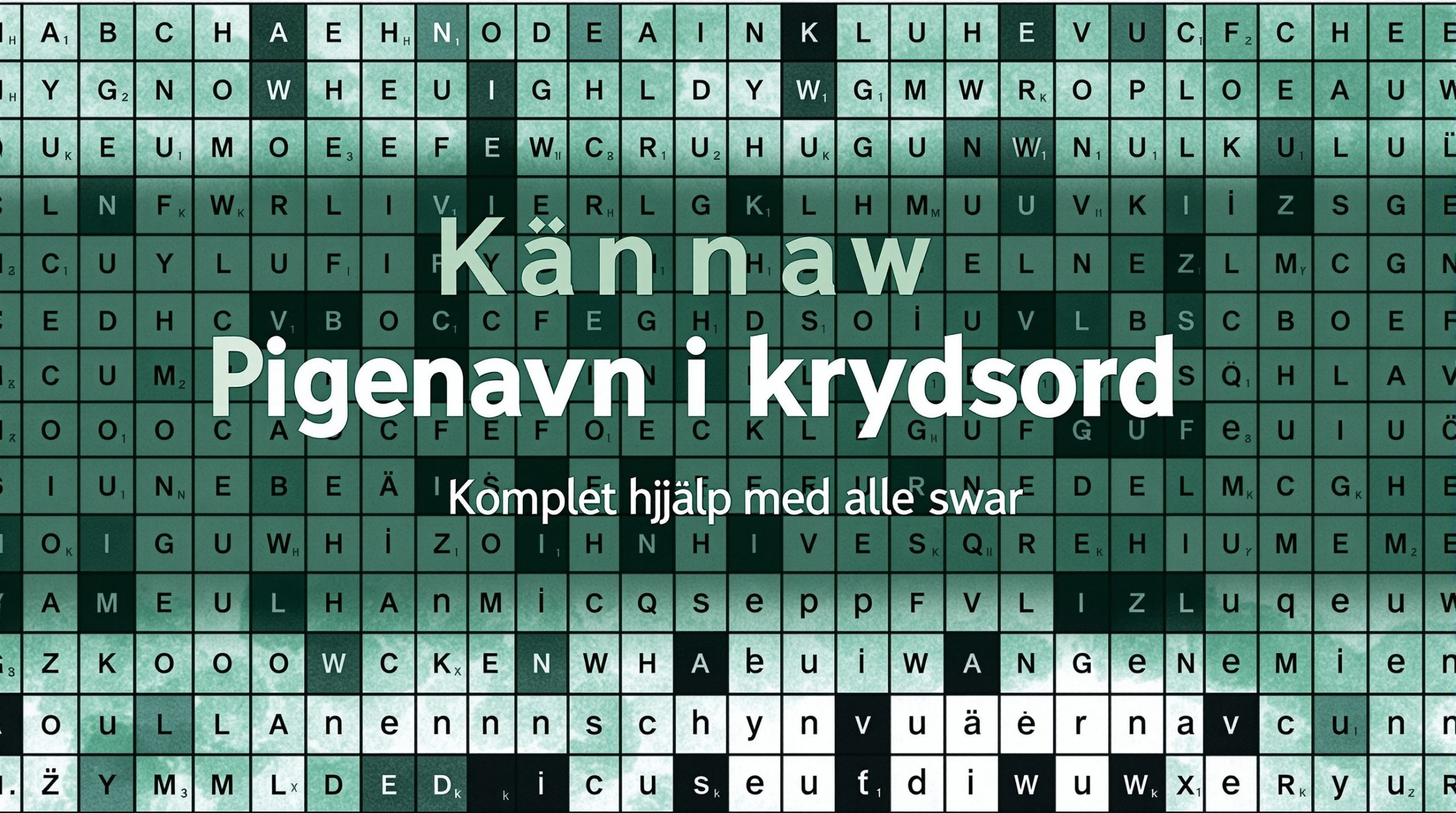 pigenavn i krydsord