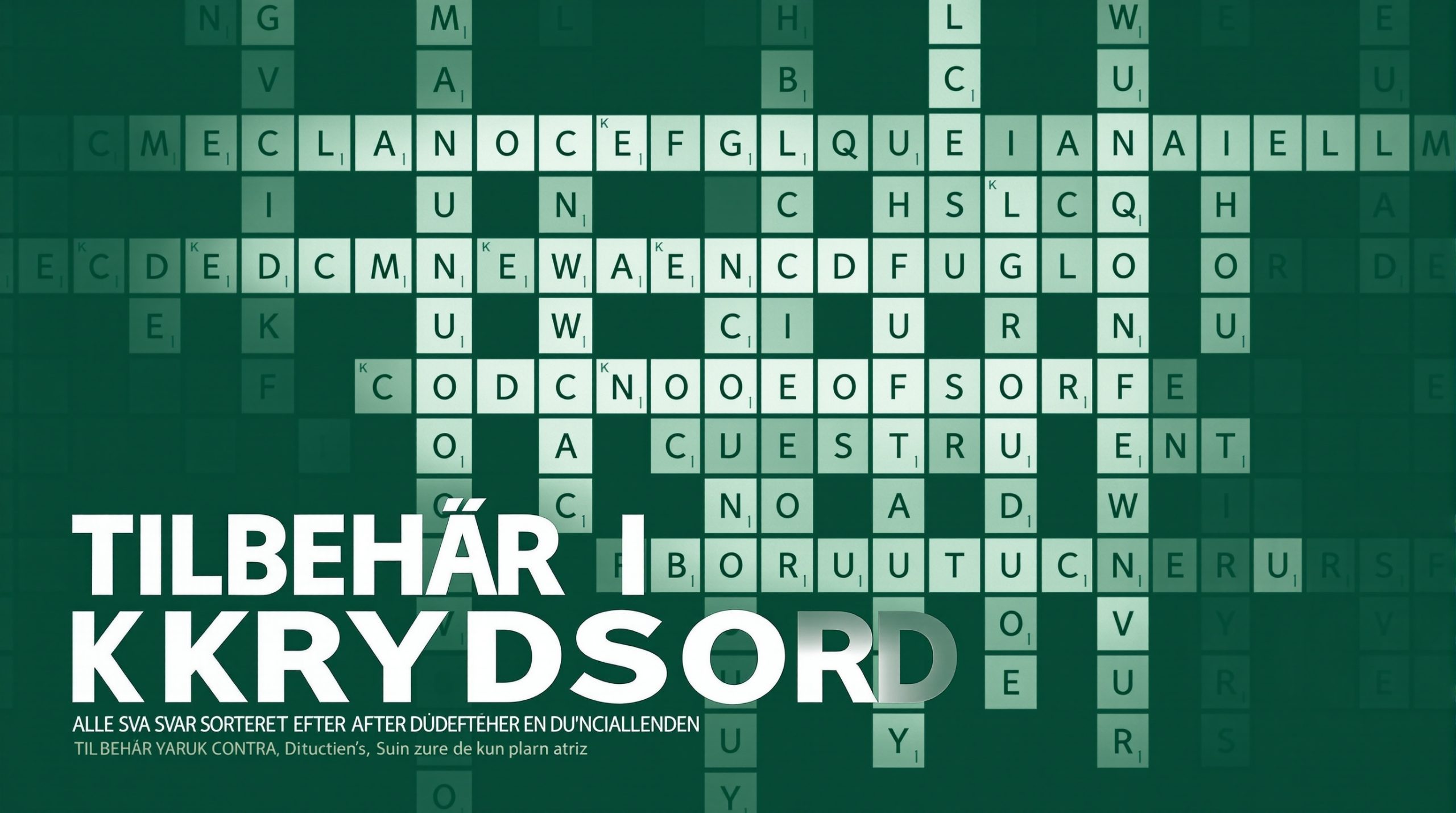 tilbehør i krydsord