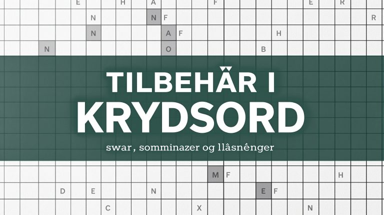 tilbehør i krydsord