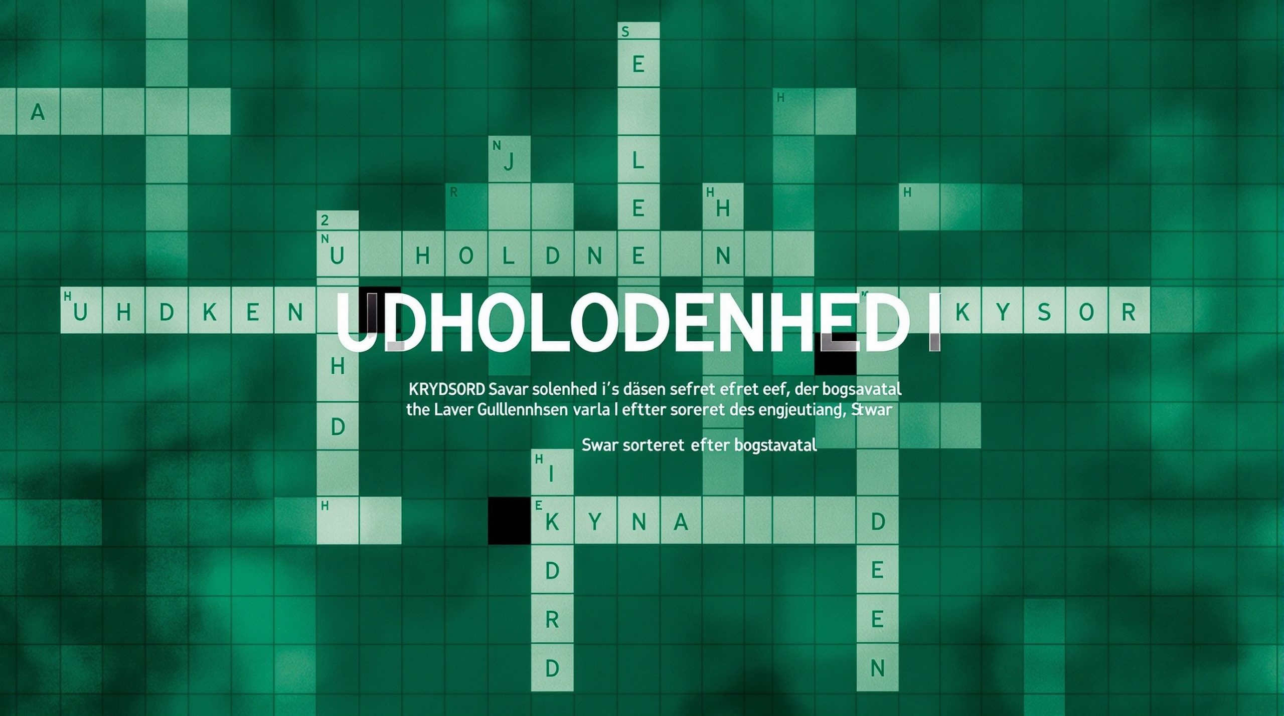 udholdenhed i krydsord